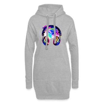Casque Chanteur Écouter de la musique Chanter Musiciens Chanter - Sweat-shirt à capuche long Femme - gris chiné - Devant