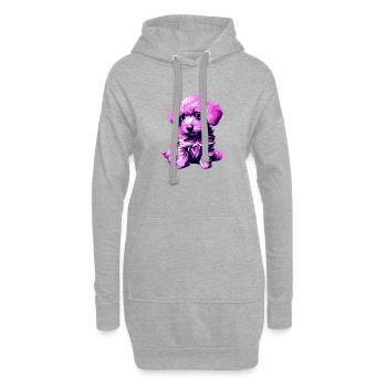 Pudel Hundehalter Pudelwelpe Hundewelpe Hundeliebe - Hoodie-Kleid - Grau meliert - Vorne