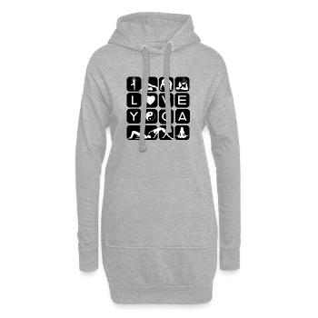 I love yoga formen symbole chakra Buchstaben - Hoodie-Kleid - Grau meliert - Vorne
