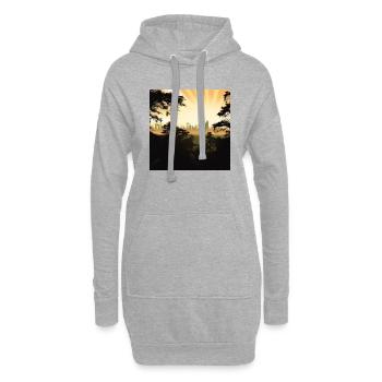 La ville derrière la forêt - Sweat-shirt à capuche long Femme - gris chiné - Devant