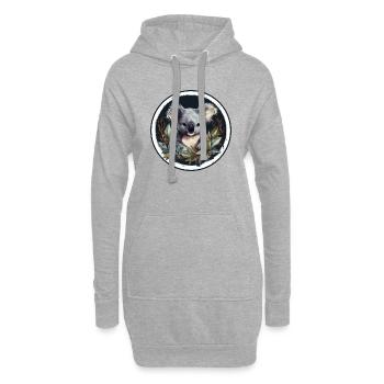Koala mignon - Sweat-shirt à capuche long Femme - gris chiné - Devant