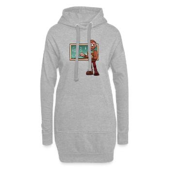 Karikatur Männlicher Lehrer - Hoodie-Kleid - Grau meliert - Vorne