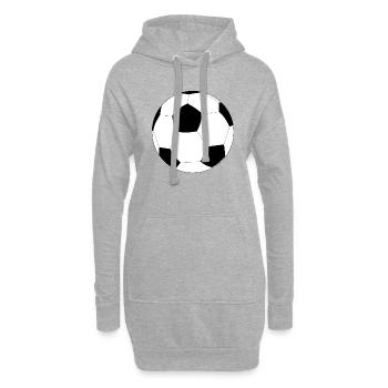 Grand ballon de foot, noir et blanc - Sweat-shirt à capuche long Femme - gris chiné - Devant