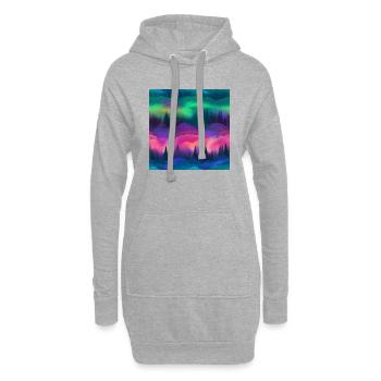 Northern Lights Glow: Polarlichter-Kollektion - Hoodie-Kleid - Grau meliert - Vorne