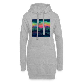 Polaris Glow : Collection d’aurores boréales - Sweat-shirt à capuche long Femme - gris chiné - Devant