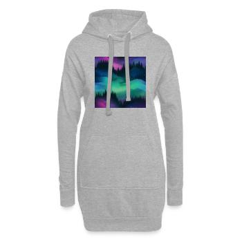 Celestial Lights: Polarlichter-Kollektion - Hoodie-Kleid - Grau meliert - Vorne