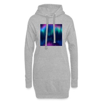 Celestial Aurora: Polarlichter-Kollektion - Hoodie-Kleid - Grau meliert - Vorne