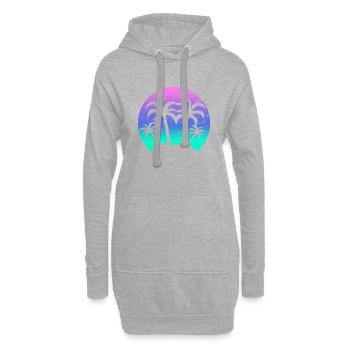 Palmen Sonnenuntergang Vintage - Hoodie-Kleid - Grau meliert - Vorne