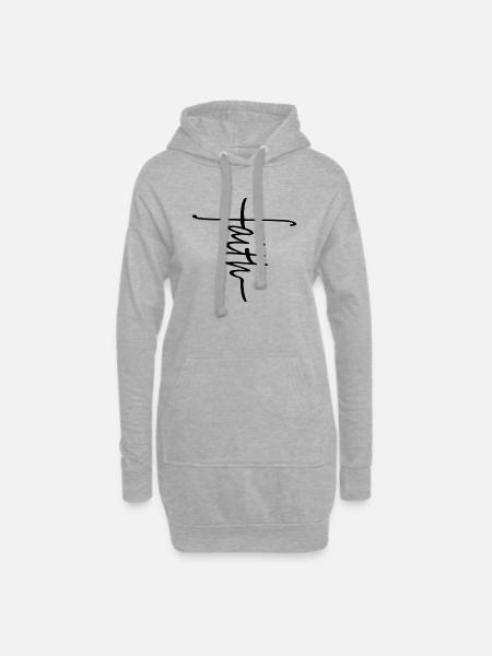 Faith - Hoodie-Kleid - Grau meliert