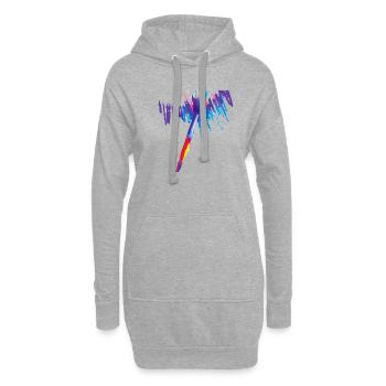 Kreativer Pinselstrich - Hoodie-Kleid - Grau meliert - Vorne
