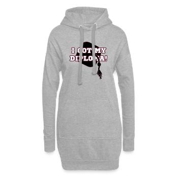 Diplôme - Réussi - Sweat-shirt à capuche long Femme - gris chiné - Devant