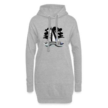 Sailing Ship Sailing Sailing Sailing Sailing Sailboat - Hoodie Dress - heather grey - Front