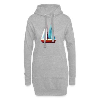 Sailing Ship Sailing Sailing Sailing Sailing Sailboat - Hoodie Dress - heather grey - Front