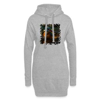 Le martin-pêcheur, aussi connu comme le joyau de la rivière - Sweat-shirt à capuche long Femme - gris chiné - Devant