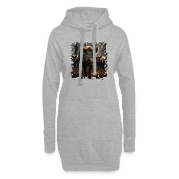 Les sangliers sont très adaptables - Sweat-shirt à capuche long Femme - gris chiné - Devant