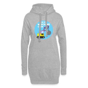 Bagger Baustelle Bauarbeiterin Mädchen I Geschenk - Hoodie-Kleid - Grau meliert - Vorne