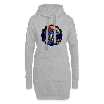 Neon - Mushrooms - Psychedelic Nature - Amanita Ma - Hoodie-Kleid - Grau meliert - Vorne