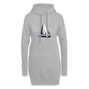 Segelschiff Segeln Segelboot Segelsport Segler - Hoodie-Kleid - Grau meliert - Vorne
