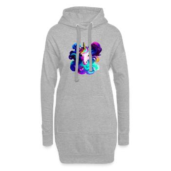 Einhorn Mädchen Einhörner Fabeltier Unicorn - Hoodie-Kleid - Grau meliert - Vorne