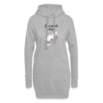 Da pups ich drauf - Hoodie-Kleid - Grau meliert - Vorne
