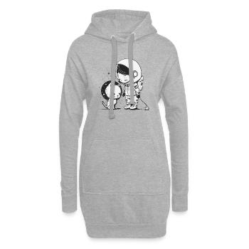 Cosmic Companion "The Adventures of an Astronaut" - Hoodie-Kleid - Grau meliert - Vorne