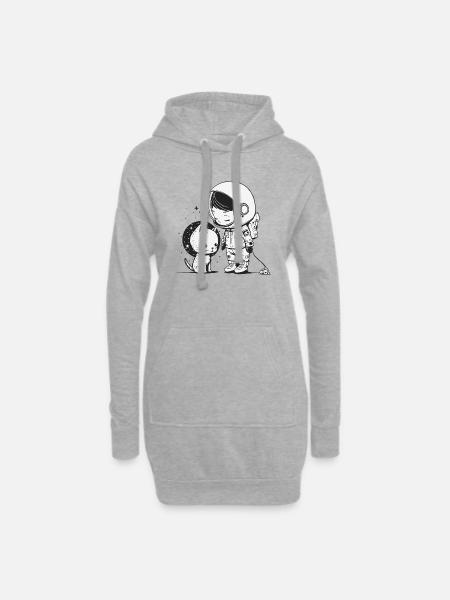 Cosmic Companion "The Adventures of an Astronaut" - Hoodie-Kleid - Grau meliert