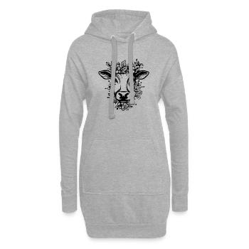Kuh Kühe Rind Bauernhof Landwirtschaft - Hoodie-Kleid - Grau meliert - Vorne