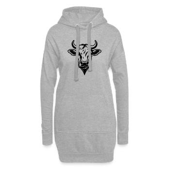Kuh Kühe Rind Bauernhof Landwirtschaft - Hoodie-Kleid - Grau meliert - Vorne