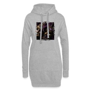 Jede Maske erzählt ihre eigene Geschichte - Hoodie-Kleid - Grau meliert - Vorne