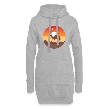 Chameau majestueux du désert - Sweat-shirt à capuche long Femme - gris chiné - Devant