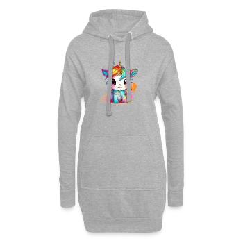 ErSa Solutions. Small colorful unicorn - Hoodie Dress - heather grey - Front