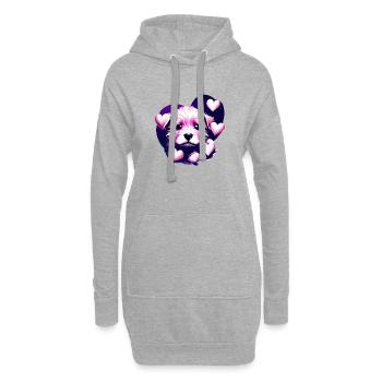 Caniche Chien Amour Caniche Chiot Chiot Propriétaire de chien - Sweat-shirt à capuche long Femme - gris chiné - Devant