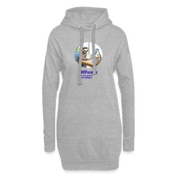 Faultier im Büro - lustiger Spruch für Kollegen - Hoodie-Kleid - Grau meliert - Vorne