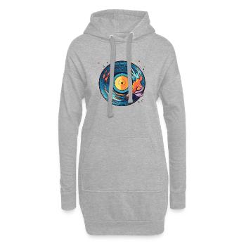Comic Record - Hoodie Dress - heather grey - Front