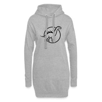 Dino Dinosaurier Dinosaurs Paläontologie - Hoodie-Kleid - Grau meliert - Vorne