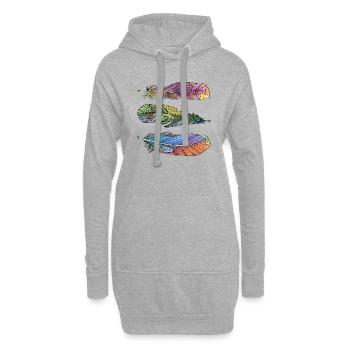 Feder - Hoodie-Kleid - Grau meliert - Vorne