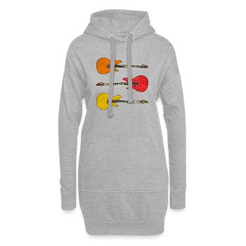 Gitarren - Hoodie-Kleid - Grau meliert - Vorne