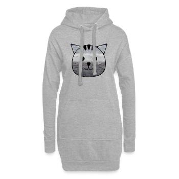 Le petit chat Otto - Sweat-shirt à capuche long Femme - gris chiné - Devant