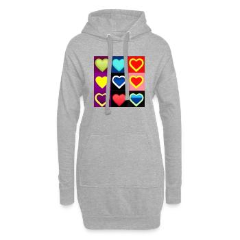 A015 - Hoodie-Kleid - Grau meliert - Vorne