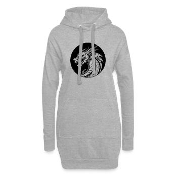 Drache Drachen Fantasie Mythologie - Hoodie-Kleid - Grau meliert - Vorne