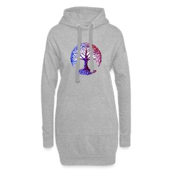 Lebensbaum Baum des Lebens Meditation Yoga - Hoodie-Kleid - Grau meliert - Vorne