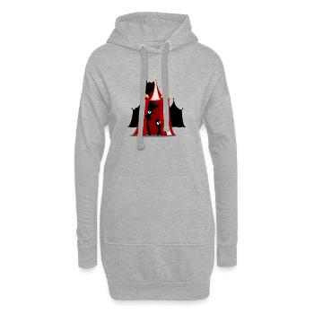 Zirkustintenflecken - Hoodie-Kleid - Grau meliert - Vorne