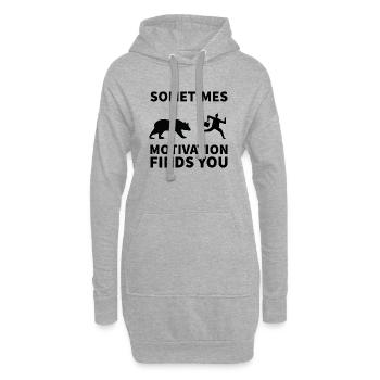 Parfois, la motivation vous trouve - Sweat-shirt à capuche long Femme - gris chiné - Devant