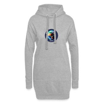 Planète Terre - Sweat-shirt à capuche long Femme - gris chiné - Devant