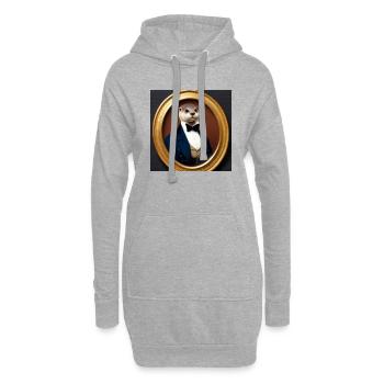 Gentleman Loutre - Sweat-shirt à capuche long Femme - gris chiné - Devant