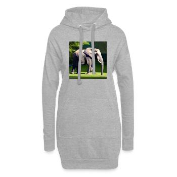 Éléphant dans un pré - Sweat-shirt à capuche long Femme - gris chiné - Devant