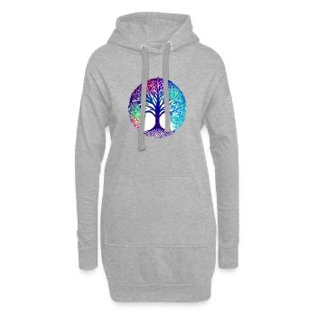 Baum des Lebens Meditation Lebensbaum Yoga - Hoodie-Kleid - Grau meliert - Vorne