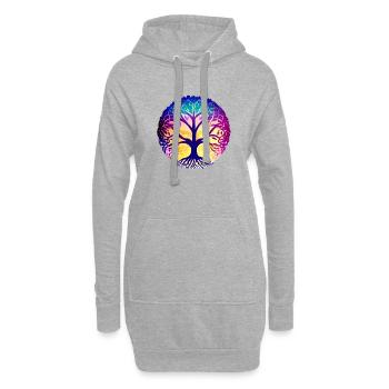 Yoga Baum des Lebens Lebensbaum Meditation - Hoodie-Kleid - Grau meliert - Vorne