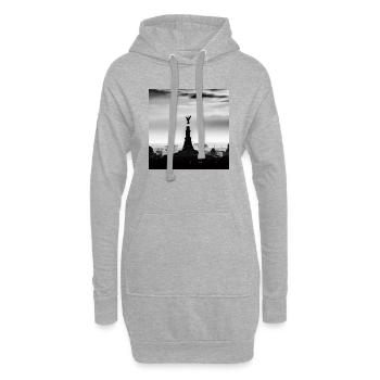 Gothic Angel - Hommage WGT - Sweat-shirt à capuche long Femme - gris chiné - Devant
