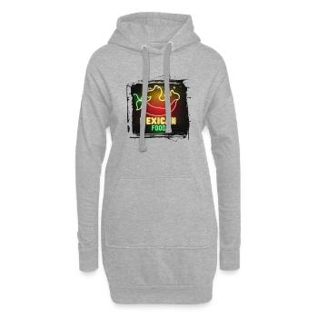 été plage plage rétro mer néon lumière eng - Sweat-shirt à capuche long Femme - gris chiné - Devant